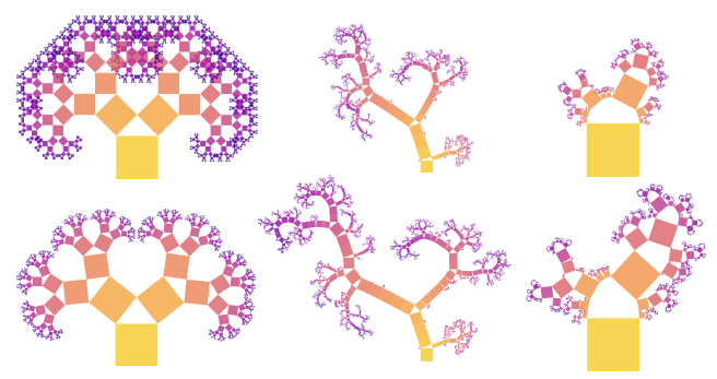 Overlap-free Drawing of Generalized Pythagoras Trees for Hierarchy Visualization
